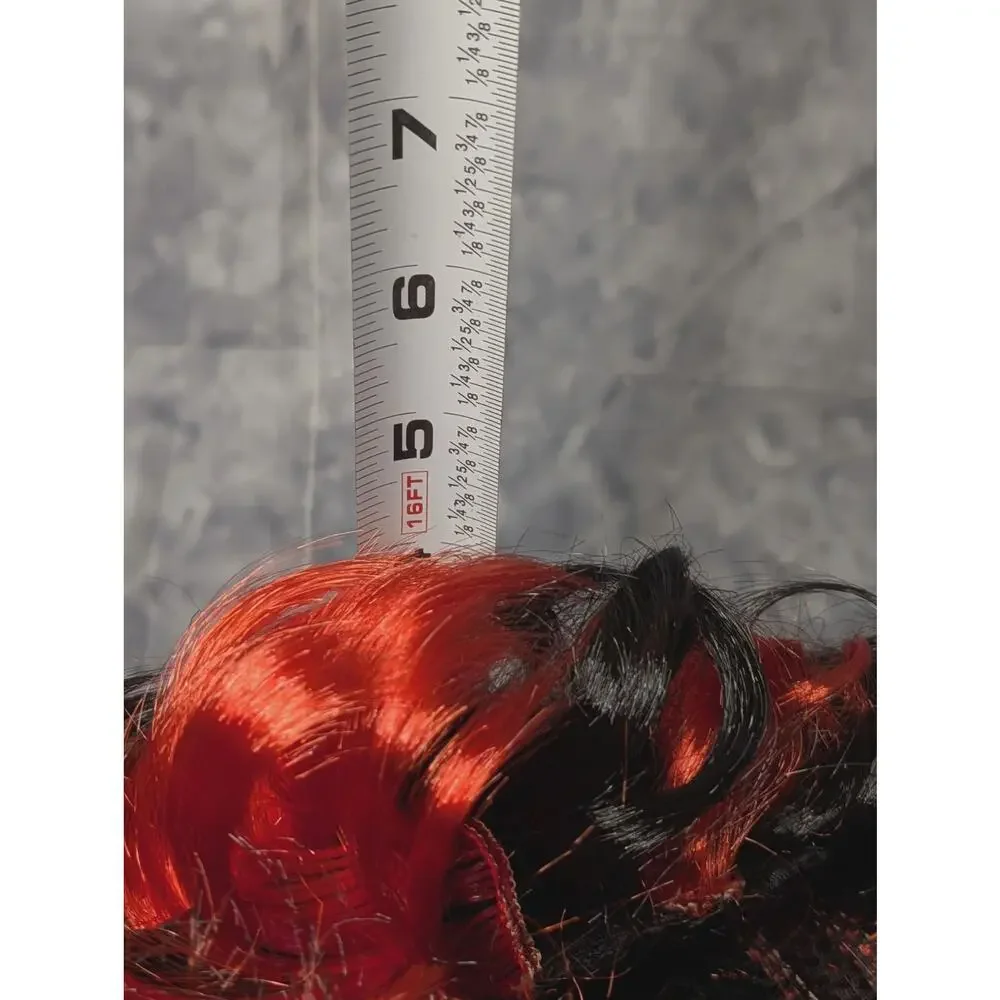 Black & Red Wig Halloween Unisex Costume Accessory Curly